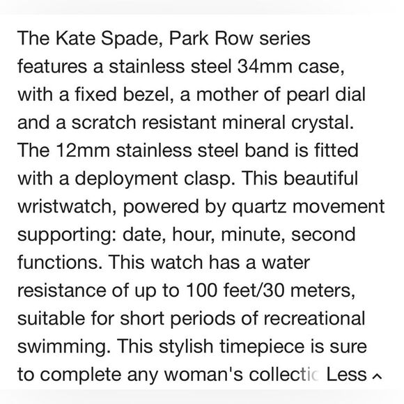 Kate Spade New York Park Row Silver Mother of Pearl Watch main image 7